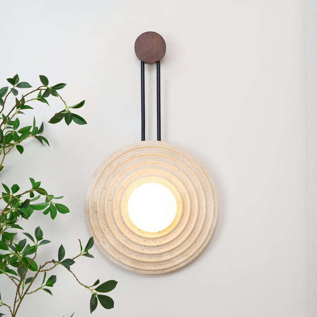 Isoror Wall Light in Travertine Ring Spirale - Kingsley Beaumont