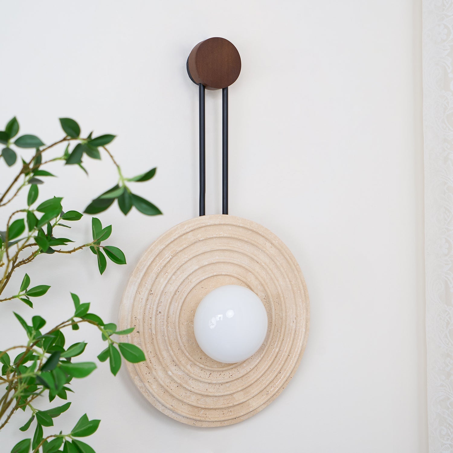 Isoror Wall Light in Travertine Ring Spirale - Kingsley Beaumont