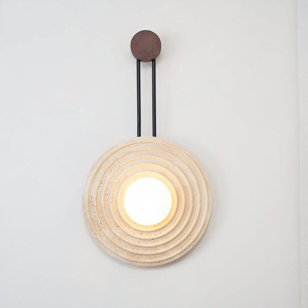Isoror Wall Light in Travertine Ring Spirale - Kingsley Beaumont