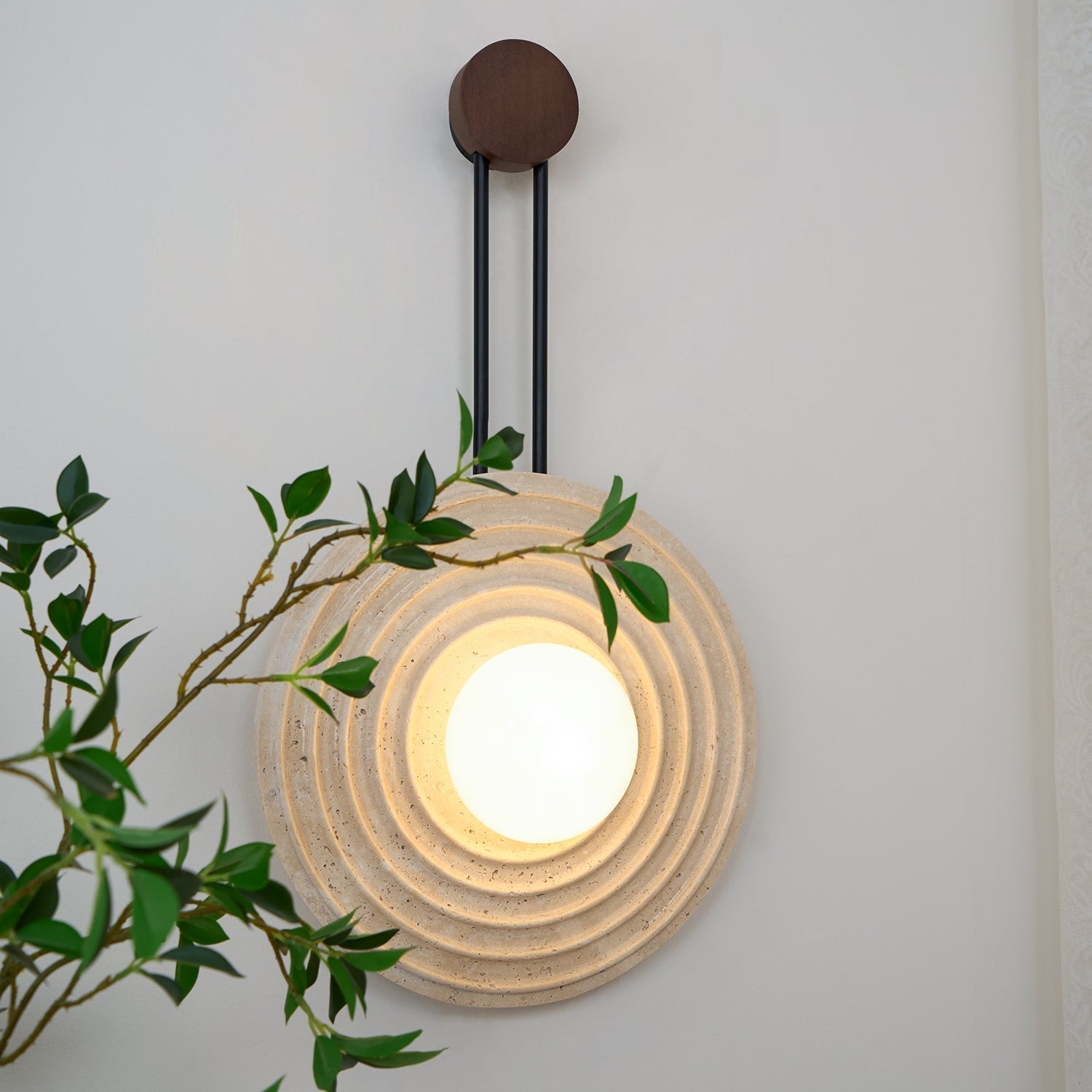 Isoror Wall Light in Travertine Ring Spirale - Kingsley Beaumont