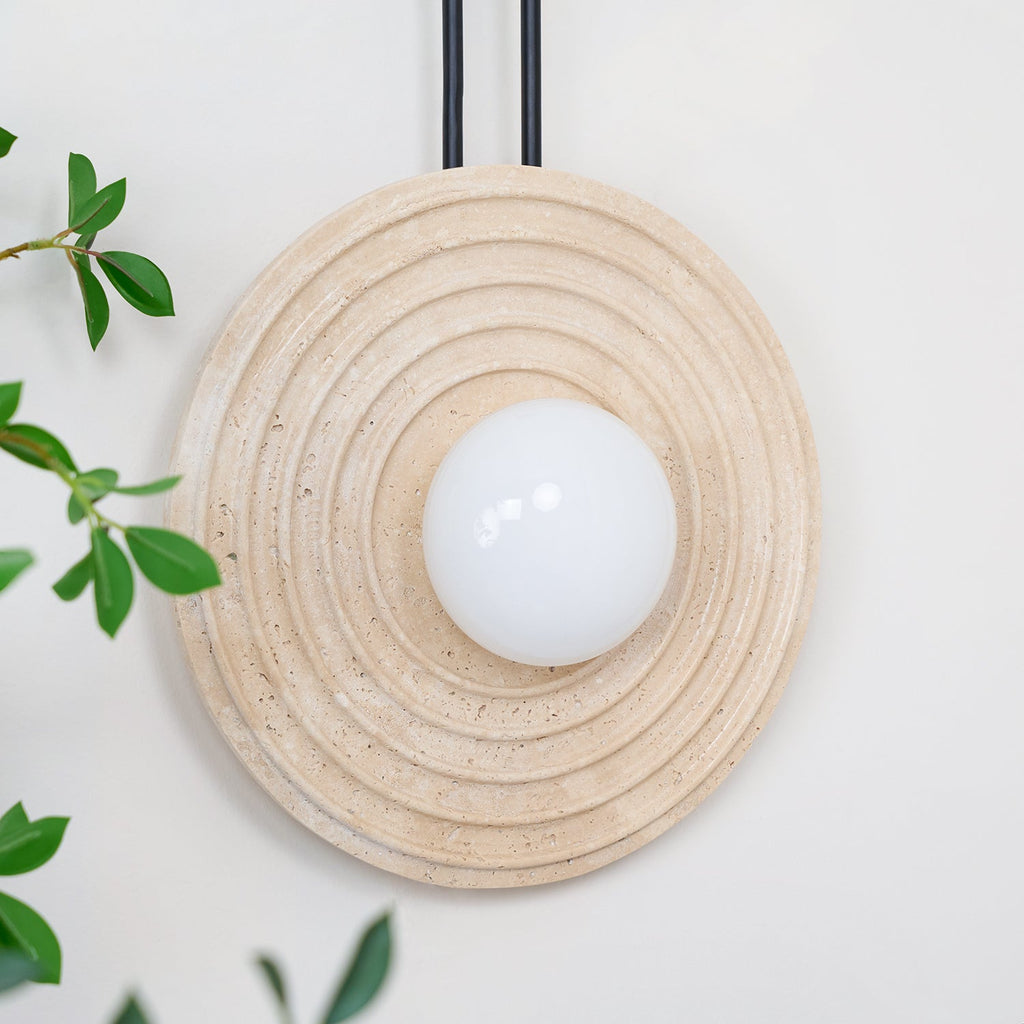 Isoror Wall Light in Travertine Ring Spirale - Kingsley Beaumont