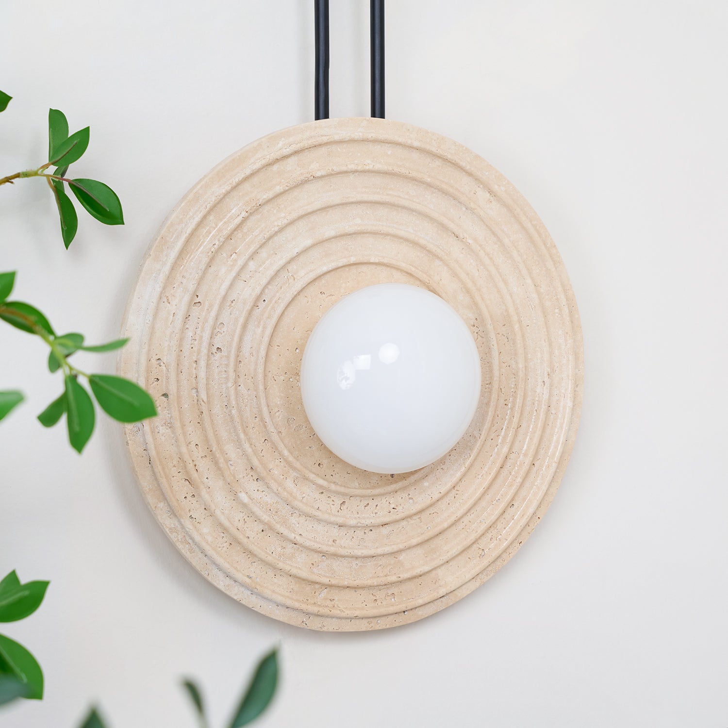 Isoror Wall Light in Travertine Ring Spirale - Kingsley Beaumont