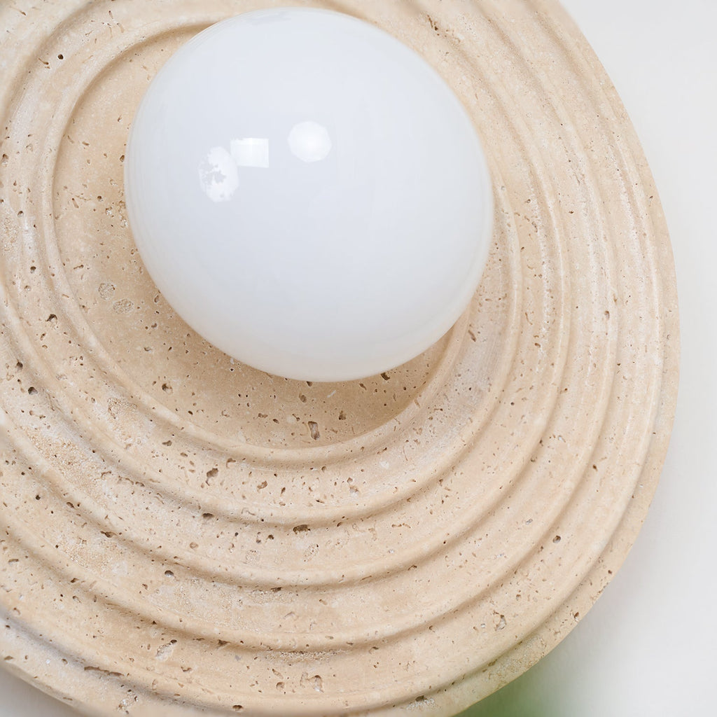 Isoror Wall Light in Travertine Ring Spirale - Kingsley Beaumont
