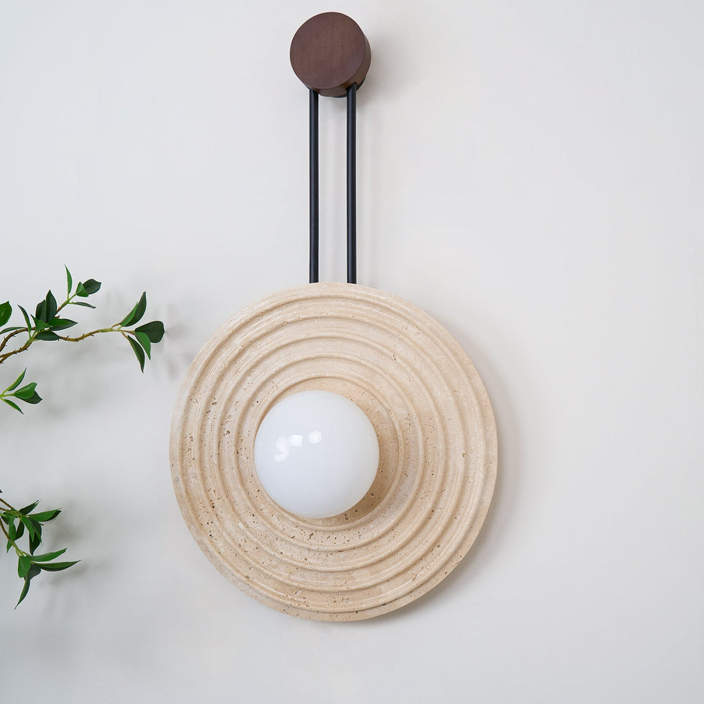 Isoror Wall Light in Travertine Ring Spirale - Kingsley Beaumont