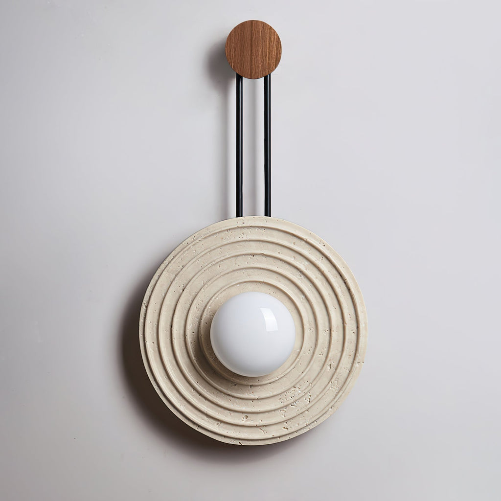 Isoror Wall Light in Travertine Ring Spirale - Kingsley Beaumont