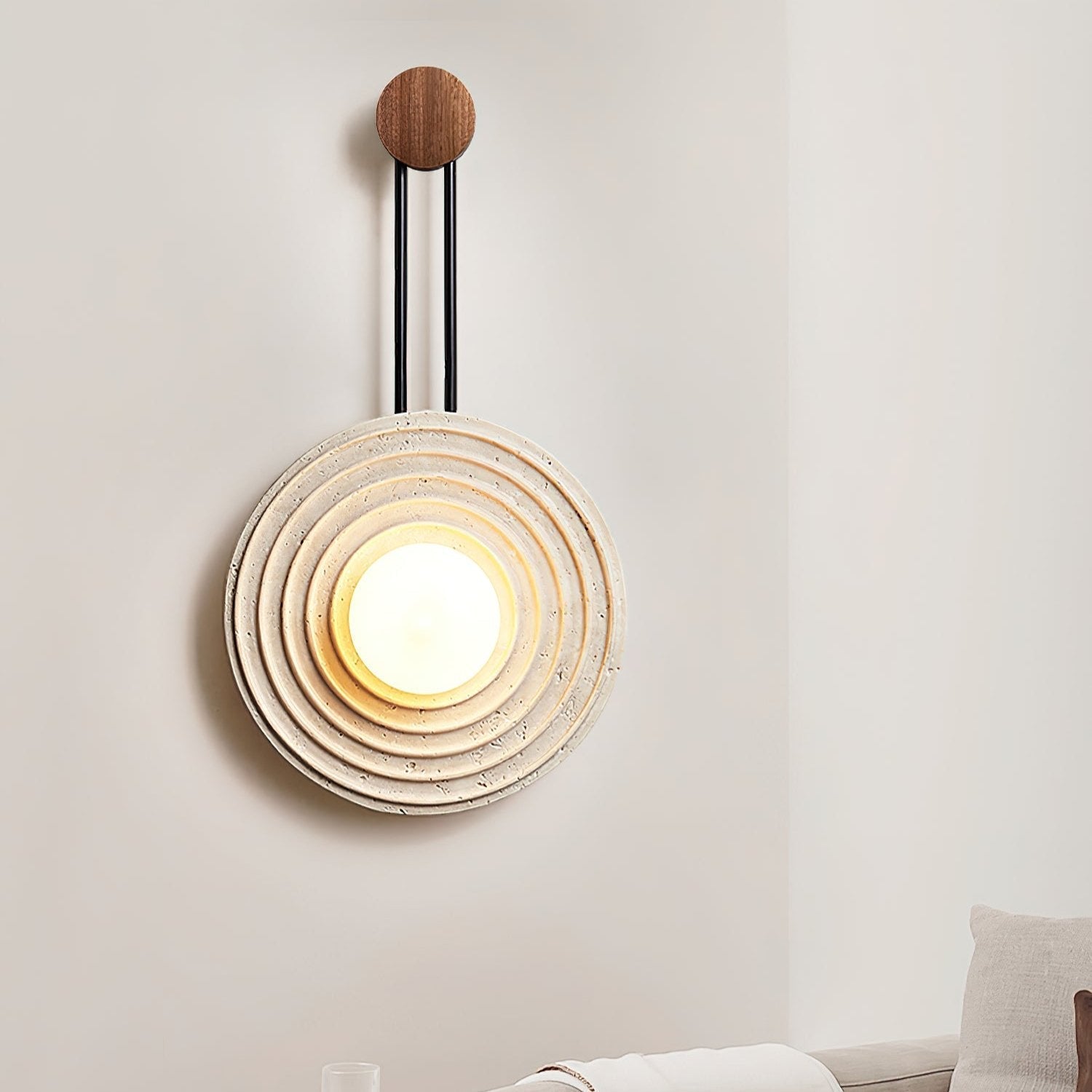 Isoror Wall Light in Travertine Ring Spirale - Kingsley Beaumont