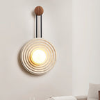 Isoror Spiral-Ring Travertine Wall Light