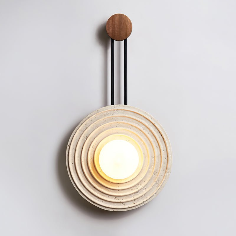 Isoror Wall Light in Travertine Ring Spirale - Kingsley Beaumont