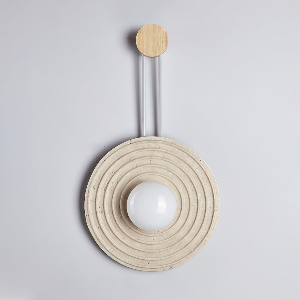 Isoror Wall Light in Travertine Ring Spirale - Kingsley Beaumont