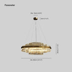 Kristy Modern Tiered Crystal LED Chandelier in Brass Living Room