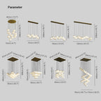 Avi Modern LED Hanging Multi Alabaster Box Adjustable Geometric Kitchen Pendant Lighting, White, 8 Styles
