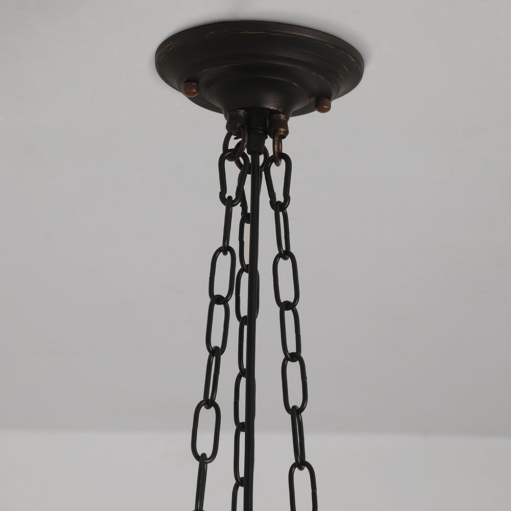 Valentina Vintage French Country Dome Pendant Light, White/Beige