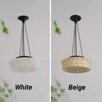 Valentina Vintage French Country Dome Pendant Light, White/Beige