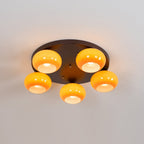 Aurevo 5-Light Amber Glass Flush Mount Ceiling Light