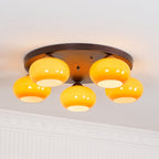 Aurevo 5-Light Amber Glass Flush Mount Ceiling Light