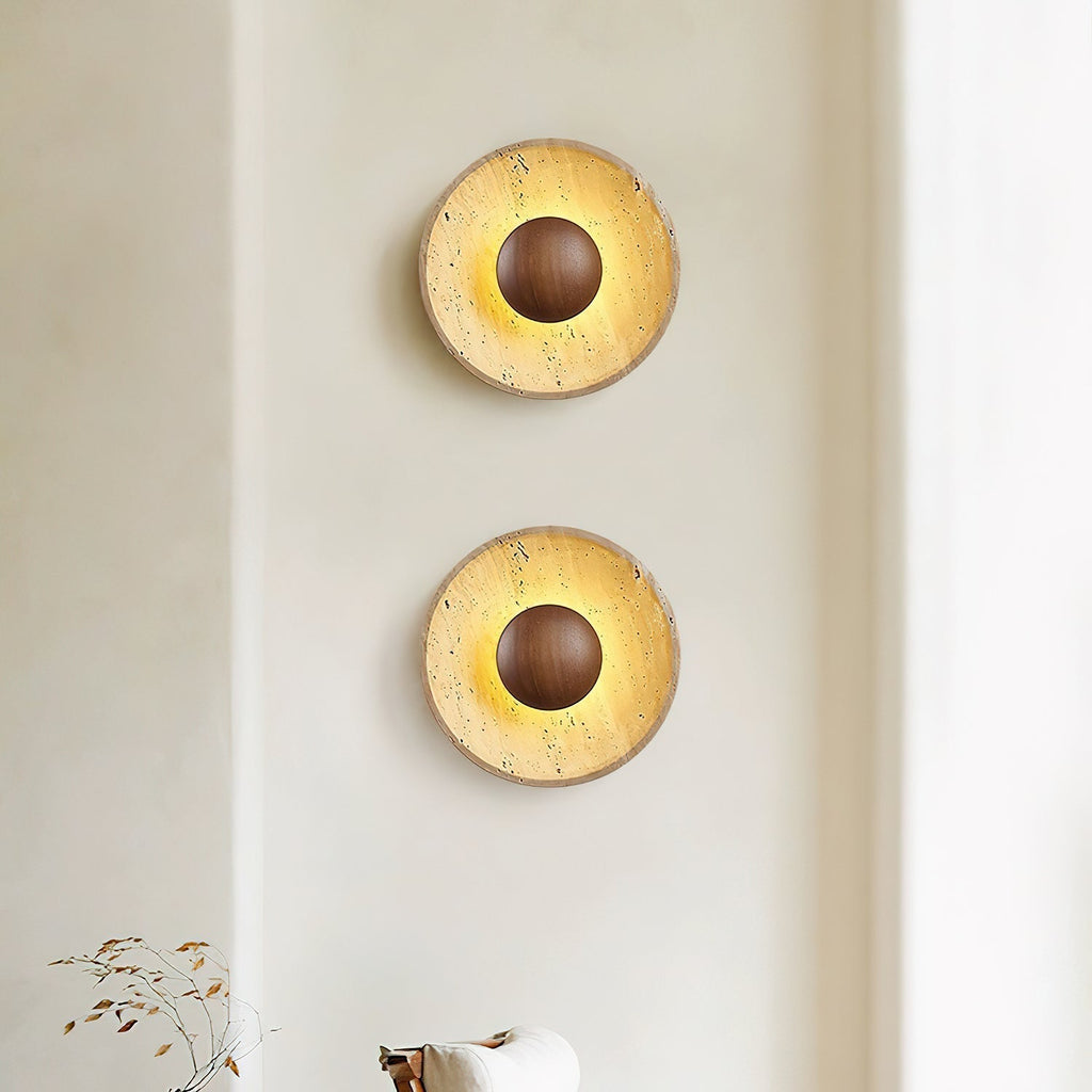 Ritta Sun  Travertine Wall Lamp
