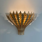 Wall Light Handmade Leaf Motif Metal Body Elegant Sconce