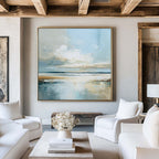 Serene Coastal Landscape Abstract Painting