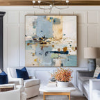 Luxury Abstract Oil Painting Gold Leaf