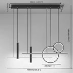 Arisha Modern Pendant Light LED, Double Circle, Gold/Black