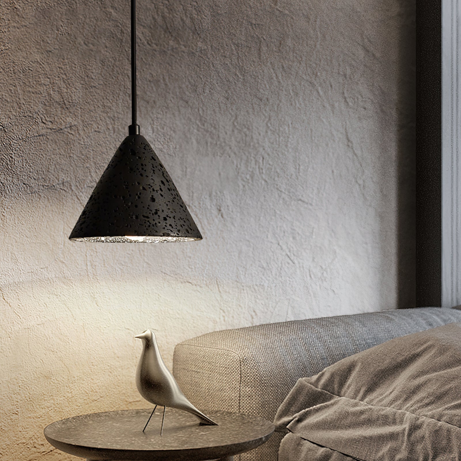 Ritta Travertine Dome Pendant Light