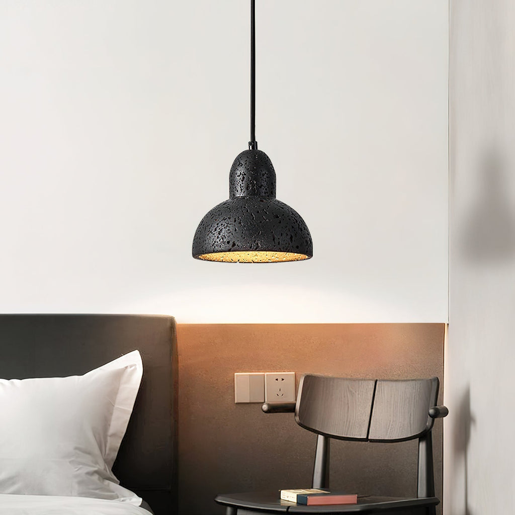 Vaelior Dome Shade Travertine Pendant Light