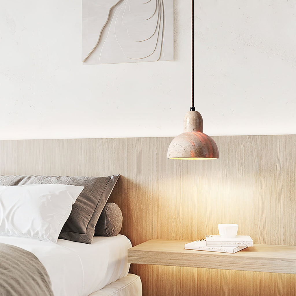 Ritta Travertine Dome Pendant Light