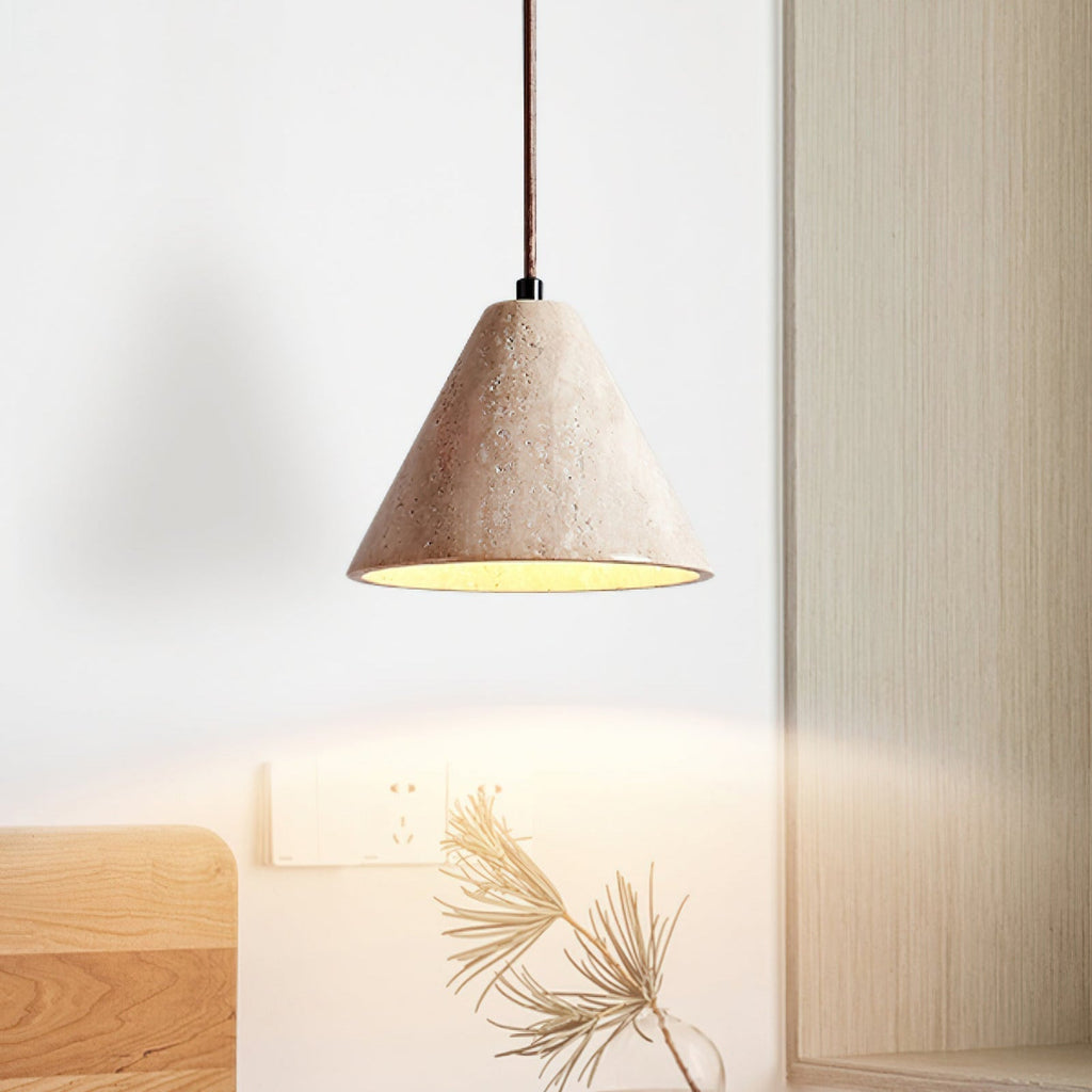 Ritta Travertine Dome Pendant Light