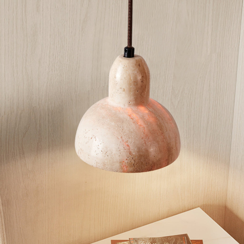 Ritta Travertine Dome Pendant Light