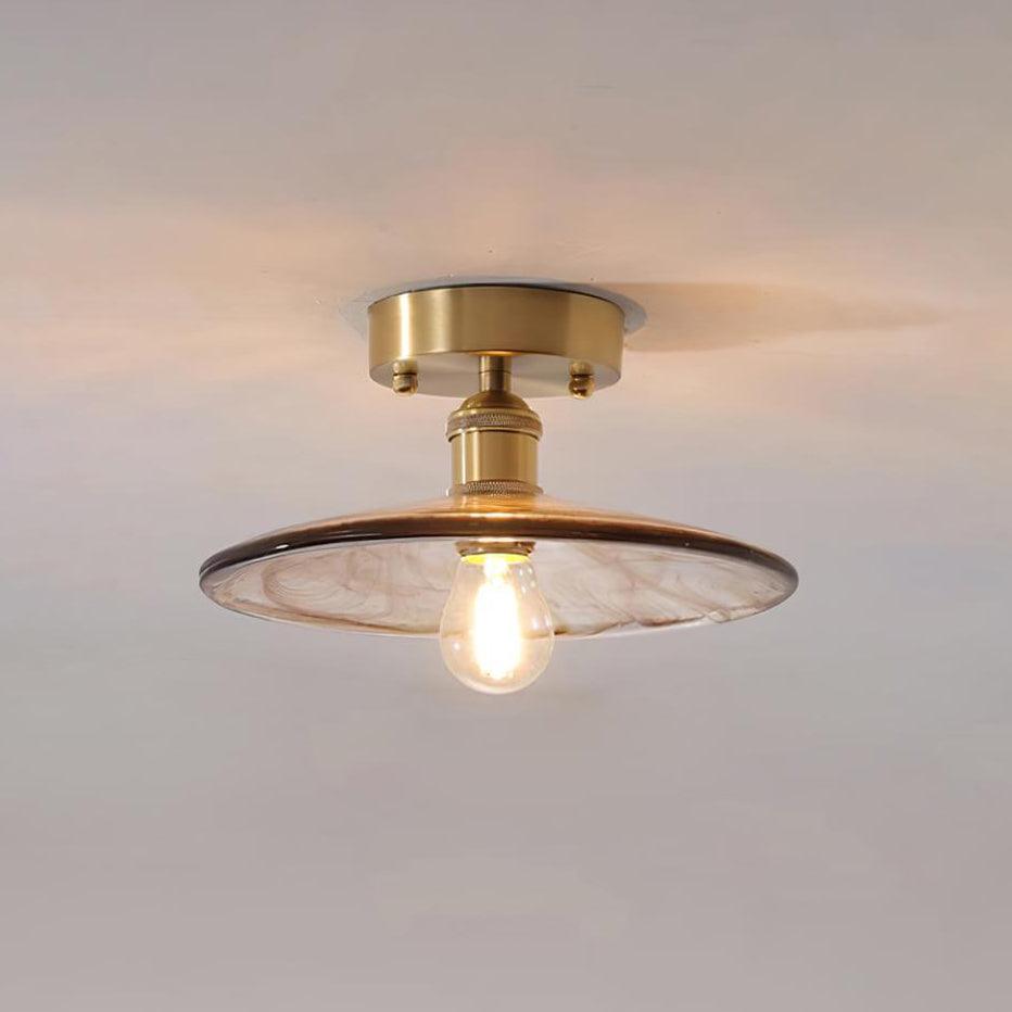Ceiling Light Amber Swirl Glass