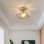 Ceiling Light Amber Swirl Glass