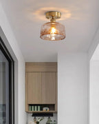 Ceiling Light Amber Swirl Glass
