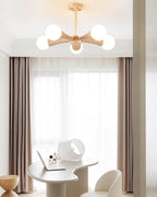 Ritta Flush Mount Ceiling Light Wood Travertine