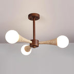 Ritta Flush Mount Ceiling Light Wood Travertine