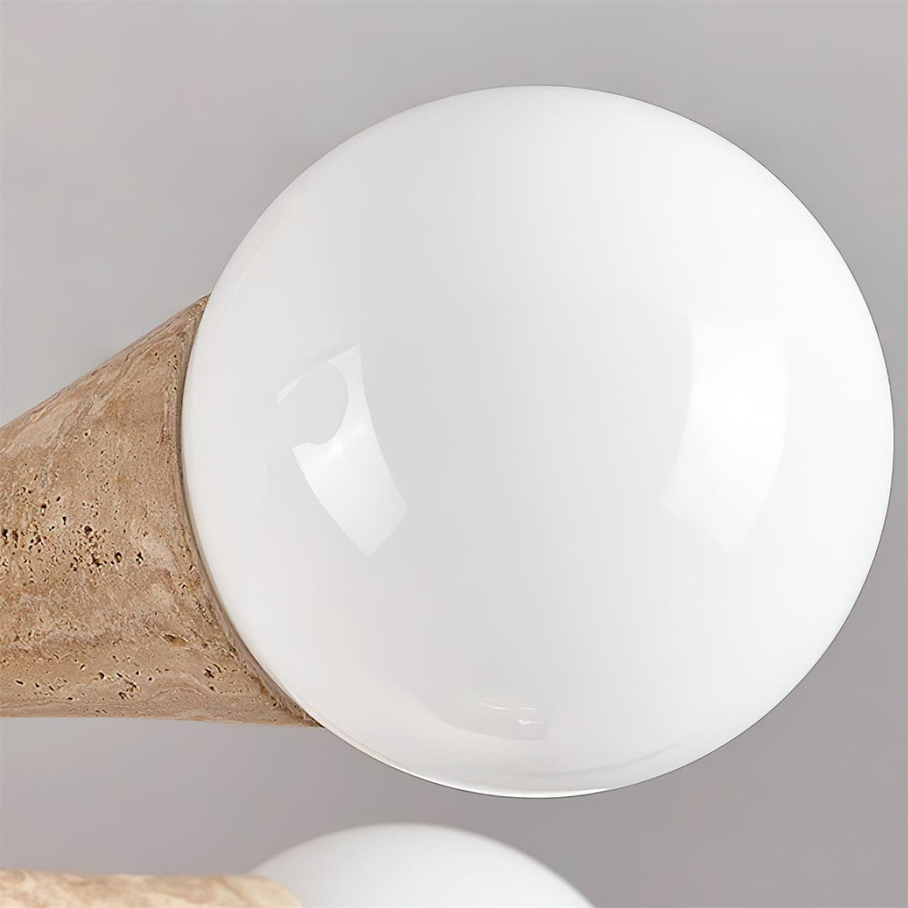 Ritta Flush Mount Ceiling Light Wood Travertine