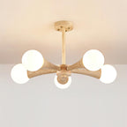 Ritta Flush Mount Ceiling Light Wood Travertine