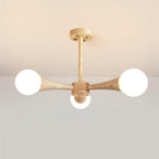 Ritta Flush Mount Ceiling Light Wood Travertine