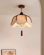 Givola Vintage Fabric Semi Flush Mount Ceiling Light