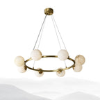 Helix Chandelier Alabaster Globe Halo