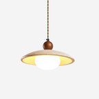 Travaro Travertine Pendant Light with Wooden Accent