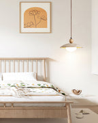 Travaro Travertine Pendant Light with Wooden Accent