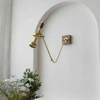 Wall Lamp Adjustable Brass Walnut Vintage Spotlight Industrial Task Sconce