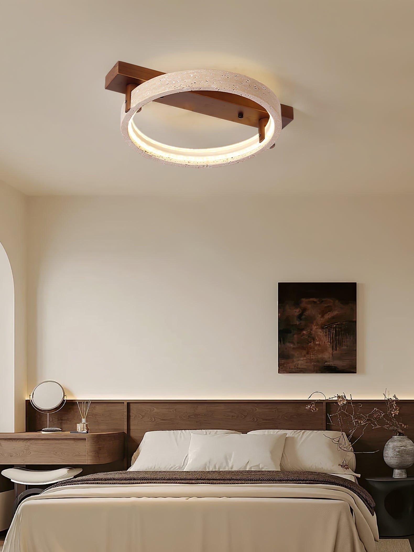 Ivlaeyra Ringed Travertine Wall Light