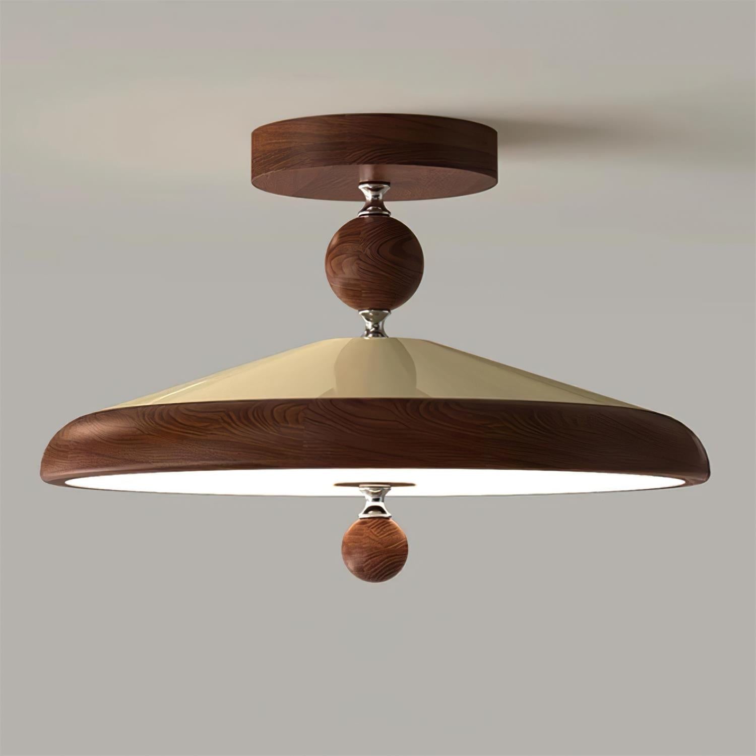 Belano Wooden Frame Round Ceiling Light