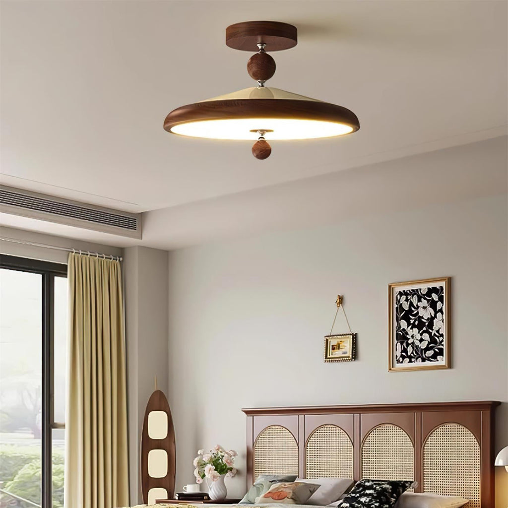 Belano Wooden Frame Round Ceiling Light