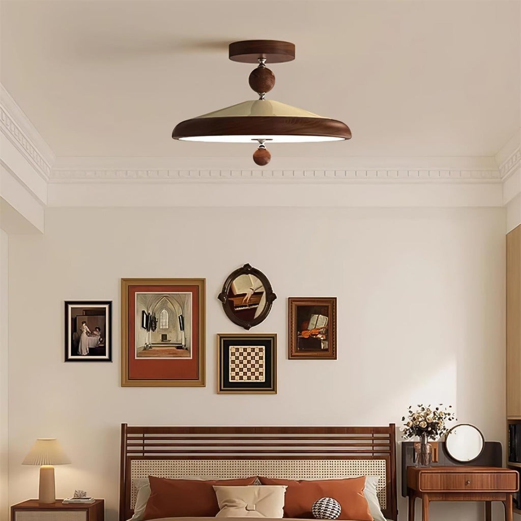Belano Wooden Frame Round Ceiling Light