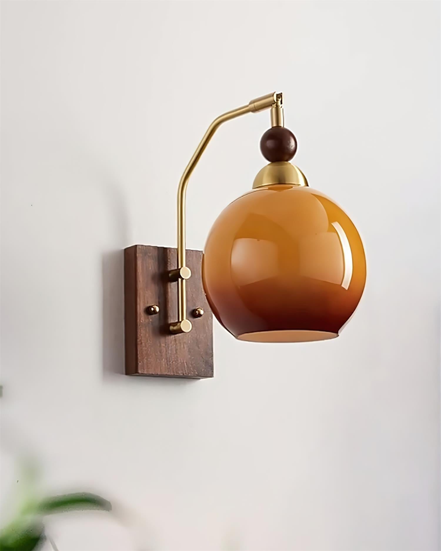 Jovene Amber Glass Wall Lamp
