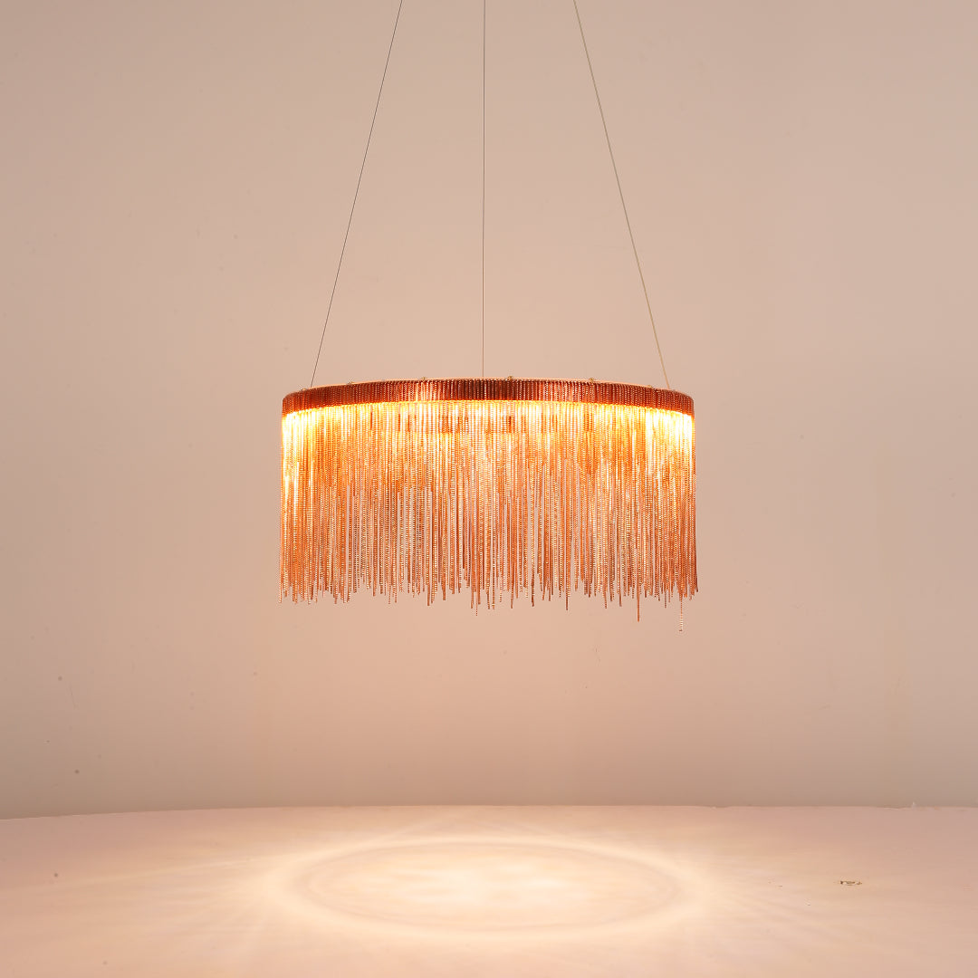 Arisha Tassel Chain Art Deco Pendant Light Silver/Gold Living Room/Hall