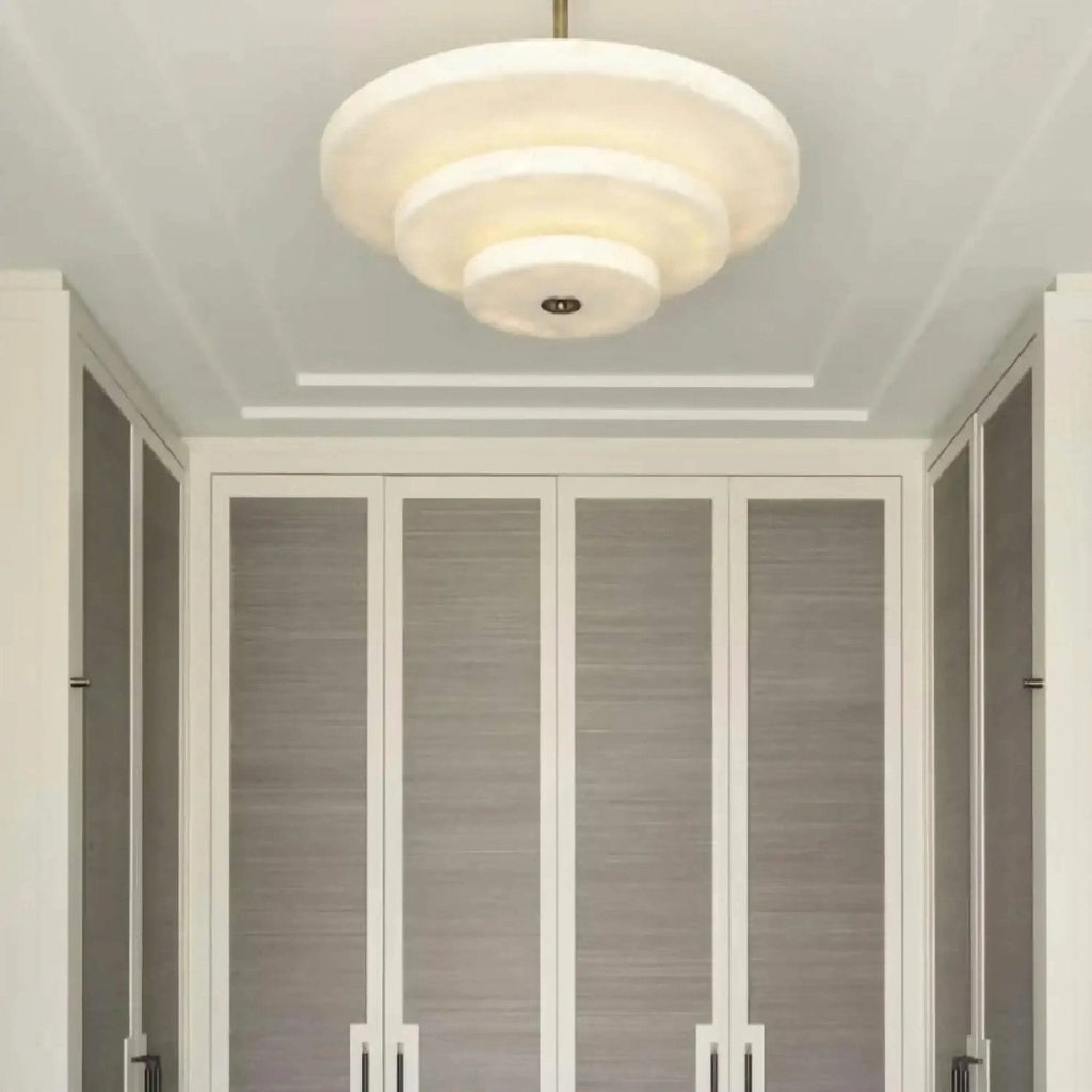 Liora Minimalist Alabaster Pendant Light Chandelier