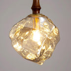 Pendant Light Walnut Wood Glass Cube